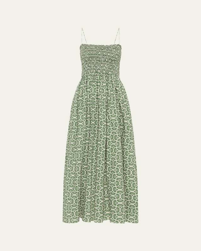 Shirred Bodice Maxi Dress